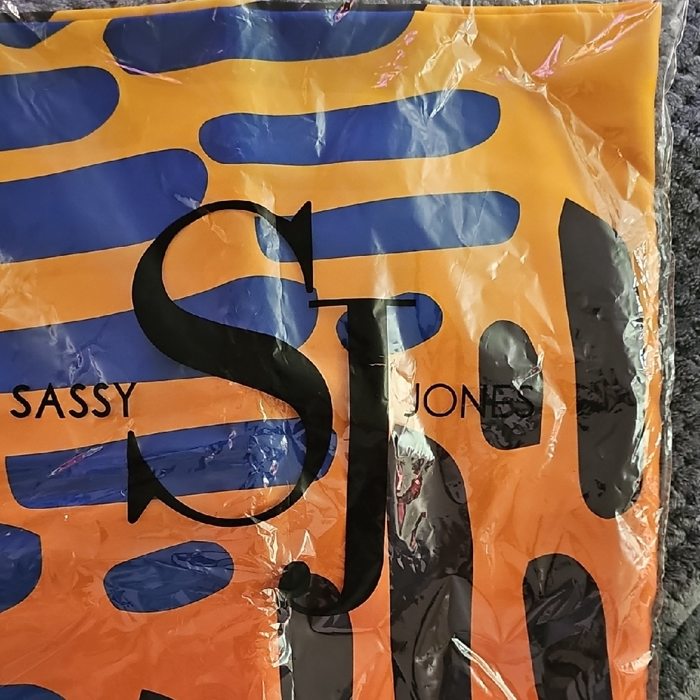 Sassy Jones Bold Orange and Blue Scarf